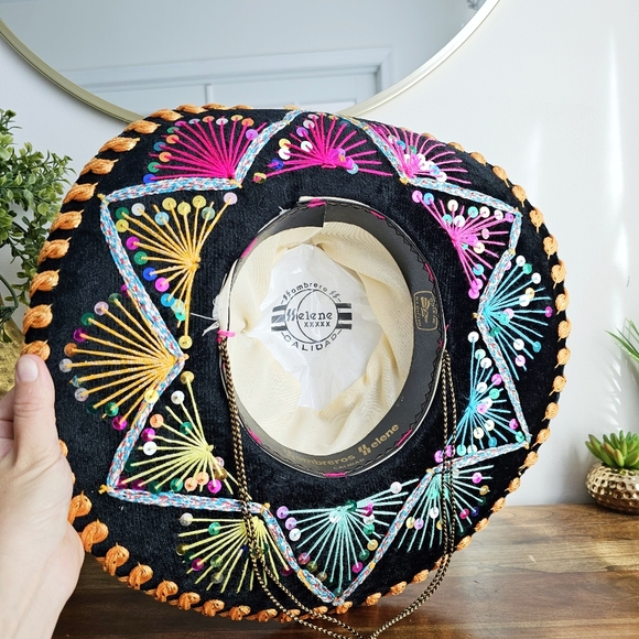 Handcrafted Sombrero Selene Calidad Mexican Mariachi Multicolor Children's Hat - Picture 6 of 16